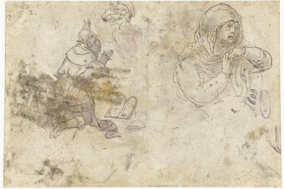 モーセと悲しむマリアまたはマグダラのマリア 作： Bernard van Orley