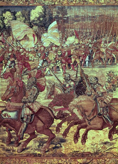 パヴィアの戦い、1525年2月24日156716のタペストリー詳細 作： Bernard van Orley