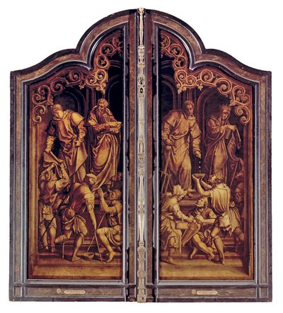最後の審判と慈悲の七つの作品、閉鎖（パネルに油彩） 作： Bernard van Orley
