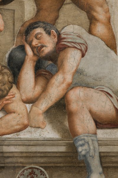 カウンターファッカータ、ベルナルディーノ・ガッティ《復活》1529年、詳細 作： Bernardino Gatti