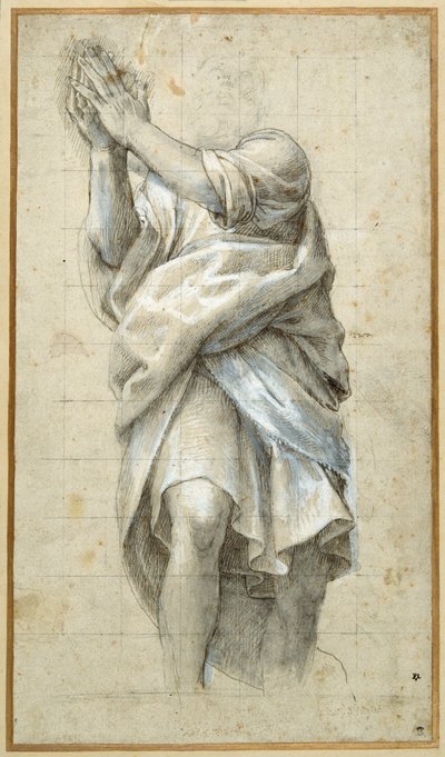 使徒のための習作（ペンと茶色のインクに白で盛り上げたもの 作： Bernardino Gatti