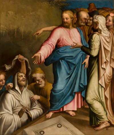 聖餐式の礼拝堂、第一スパン南側、ベルナルディーノ・カンピ、足のラベンダー1569年 作： Bernardino Campi