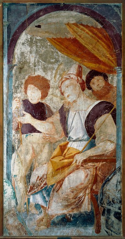 イタリア、ヴァラッロ、《鞭打ち》の絵画断片 作： Bernardino Lanino