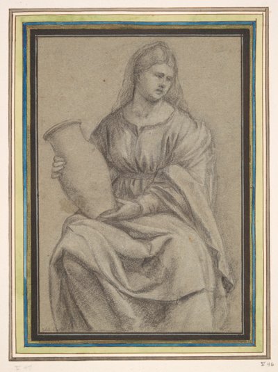 花瓶を持つ女性 作： Bernardino Licinio