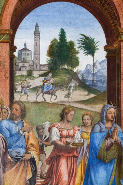 神殿でのイエスのプレゼンテーションの詳細（フレスコ画） 作： Bernardino Luini