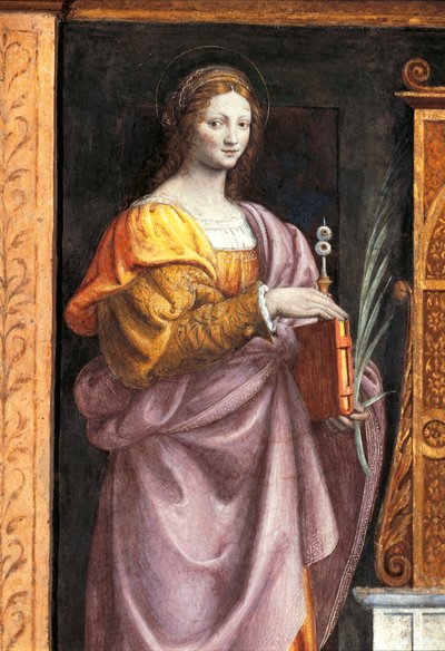 イタリア、ミラノ、サン・モーリス教会（モナステロ・マッジョーレ）、サンタルチア 作： Bernardino Luini