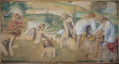 浴場のニンフたち」1514年頃（船上に持ち込まれた切り離されたフレスコ画 作： Bernardino Luini
