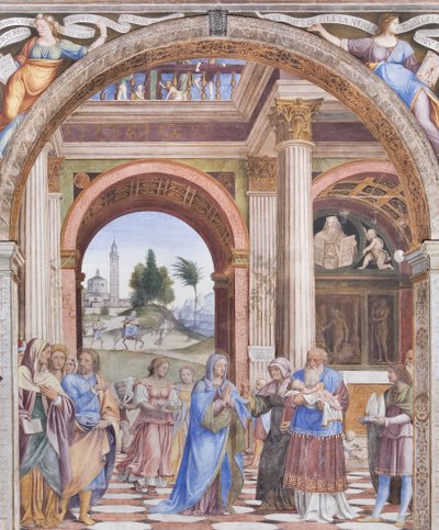 寺院でのプレゼンテーション、1525 作： Bernardino Luini