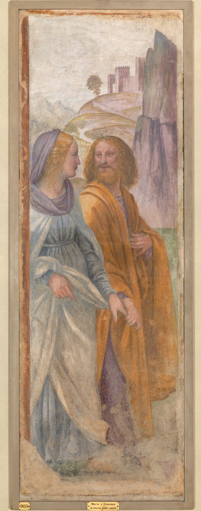 結婚式後の聖ヨセフと聖母マリア 作： Bernardino Luini