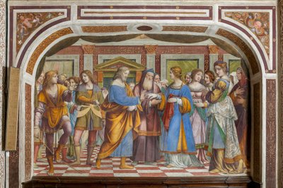 聖母マリアの結婚（フレスコ画） 作： Bernardino Luini