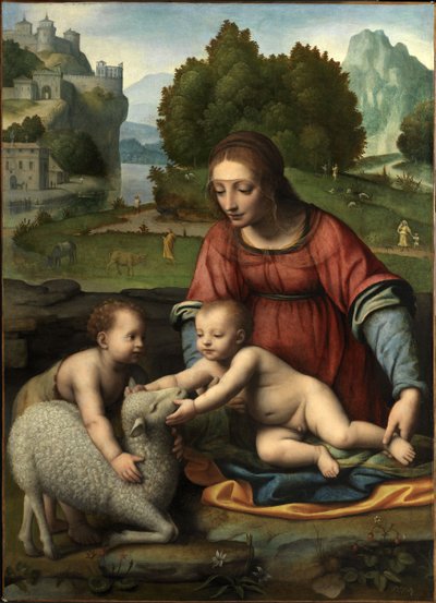 幼児聖ヨハネと聖母子 作： Bernardino Luini