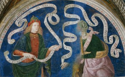 Le prophete Aggee et la sibylle de Cumes - The Prophet Haggai and the Cumaean Sibyl , Pinturicchio, Bernardino, Workshop of (1454-1513). フレスコ 作： Bernardino di Betto (workshop of) Pinturicchio