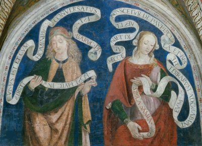 Le prophete Baruch et la sibylle samienne - 預言者 Baruch and the Samian Sibyl、Pinturicchio、Bernardino、Workshop of (1454-1513) 作。 フレスコ 作： Bernardino di Betto (workshop of) Pinturicchio