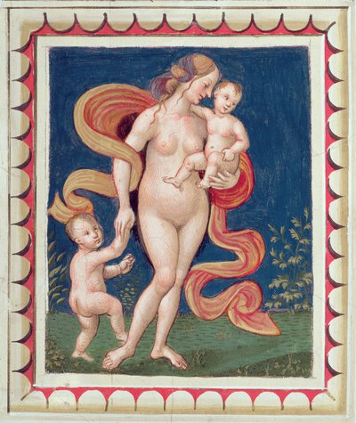 慈善のアレゴリー、天井からの詳細 作： Bernardino di Betto Pinturicchio