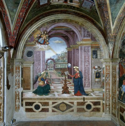 受胎告知（フレッシュ 作： Bernardino di Betto Pinturicchio