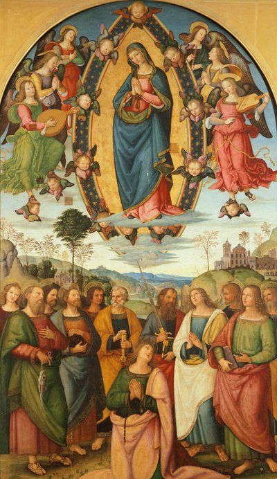 ベルナルディーノ・ピントゥリッキオ（1452年頃～1513年頃）の「聖母被昇天」。 作： Bernardino di Betto Pinturicchio