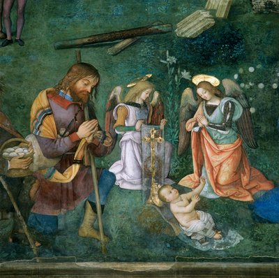 キリストの子、キリスト降誕の詳細 作： Bernardino di Betto Pinturicchio