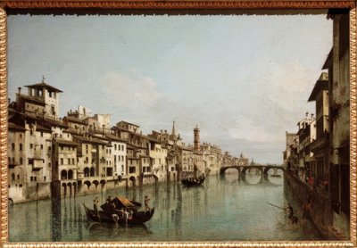 フィレンツェのアルノ橋とサンタトリニタ橋 作： Bernardo Bellotto