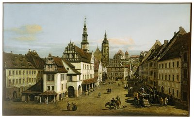 ドイツ語：Städtebild（ピルナの市場） ピルナの市場 作： ベルナルド・ベロット（カナレット）