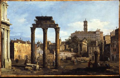 ローマ-キャスターとポルックス神殿のあるフォーラム、1742〜43年頃 作： Bernardo Bellotto