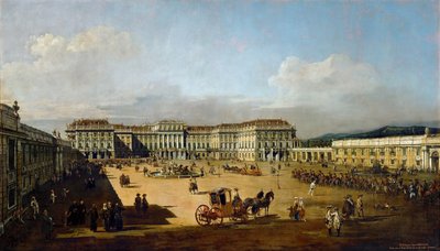 1758年から1761年にかけて正面から見たシェーンブルン宮殿 作： Bernardo Bellotto