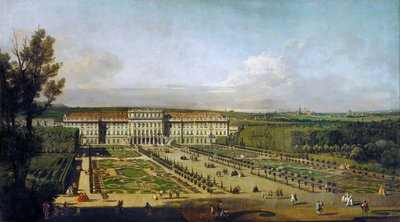 1758年から1761年の間に庭園から見たシェーンブルン宮殿 作： Bernardo Bellotto