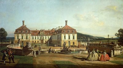 Schlosshofin keisarillinen linna puutarhan puolelta 作： Bernardo Bellotto
