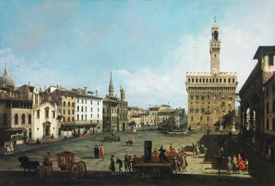 フィレンツェのシニョリーア広場 作： Bernardo Bellotto