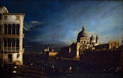 ヴェネツィアの2つの眺望、大運河とモロ、西を向いて（キャンバス） 作： Bernardo Bellotto
