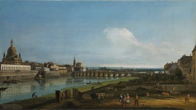 左の聖母教会とドレスデンの眺め、1747 作： Bernardo Bellotto