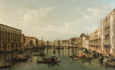 パラッツィフォスカリとモロリンの大運河の眺め 作： Bernardo Bellotto