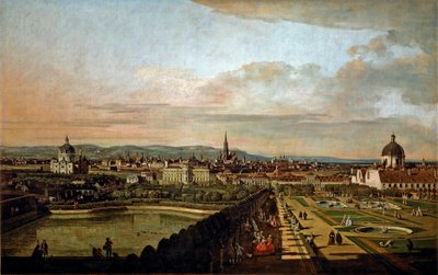 ベルヴェデーレからのウィーンの眺め 絵画：ベルナルド・ベロット（1720-1780） 1758-1761 Sun.136x214 cm ウィーン、美術史博物館 作： Bernardo Bellotto