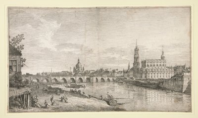 エルベ川に架かるドレスデンの橋の眺め 作： Bernardo Bellotto