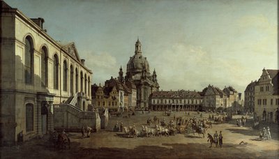 ドレスデンのノイマルクトのユーデンホーフからの眺め、1749年 作： Bernardo Bellotto