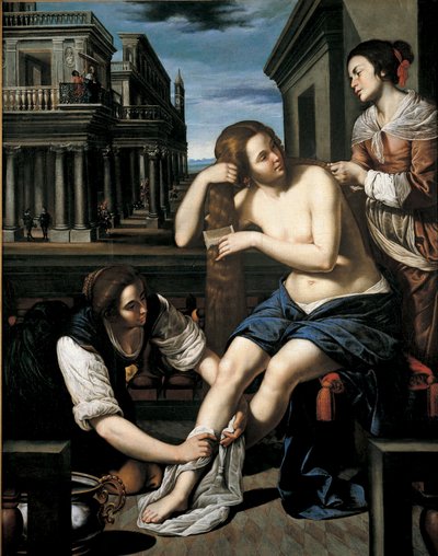 彼女のバスでのバトシェバ、1637年頃 作： Bernardo Cavallino