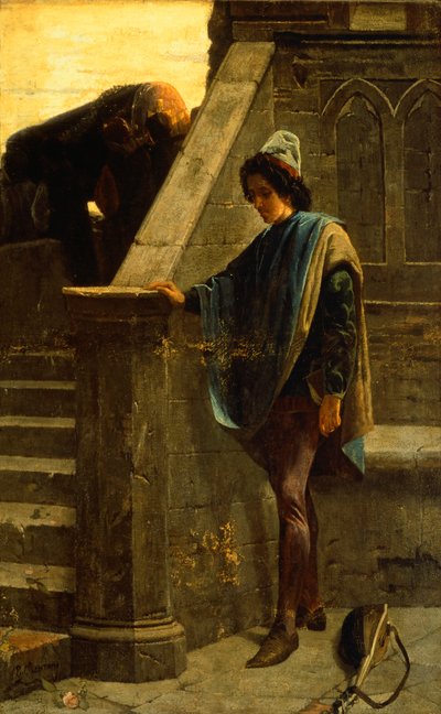 吟遊詩人」ベルナルド・チェレンターノ（1835-1863）作、油彩・カンヴァス、63×46cm、ナポリのサン・ジャコモ宮。 作： Bernardo Celentano