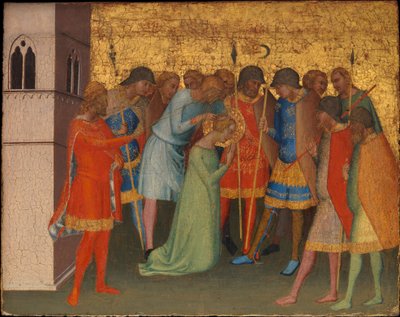 処刑の準備をしている聖レパラタ、1327〜48年頃（木のテンペラ） 作： Bernardo Daddi