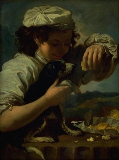 犬を連れた少年（「味」のアレゴリー） 作： Bernardo Eberhart Keilhau