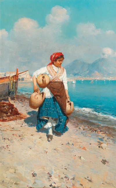 ナポリのビーチにて 作： Bernardo Hay