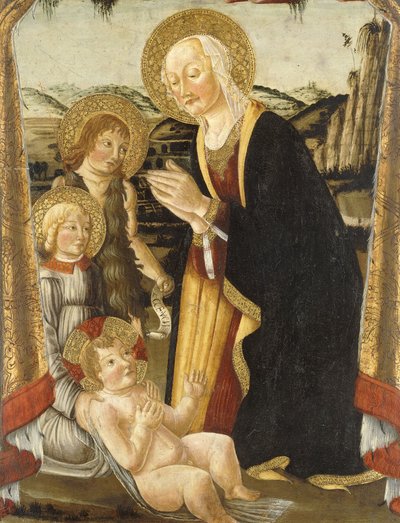聖母子と洗礼者聖ヨハネと天使 作： Bernardo Rosselli
