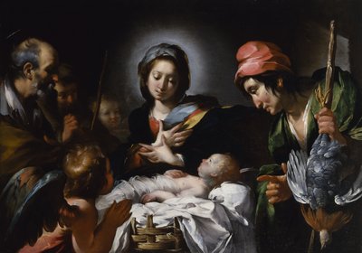 羊飼いたちの崇拝、1615年頃（キャンバスに油彩） 作： Bernardo Strozzi