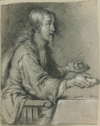 エマオでパンを差し出すキリスト 作： Bernardo Strozzi