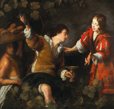 ジョセフはパン屋と執事の夢を解釈しています。 作： Bernardo Strozzi