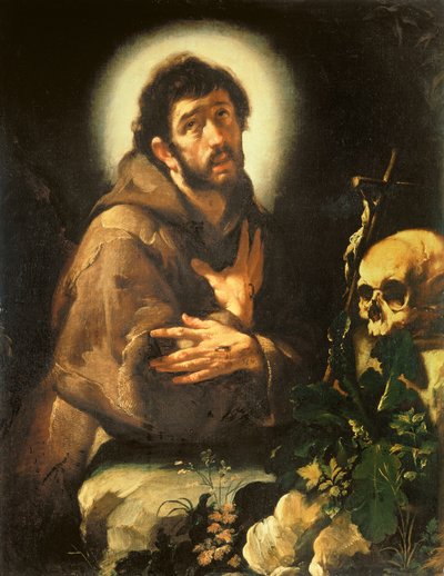 エクスタシーのセントフランシス、1615-18年頃 作： Bernardo Strozzi
