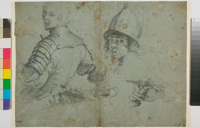 鎧を着た若い男の研究 作： Bernardo Strozzi
