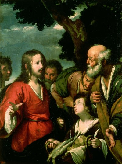 食糧と魚の奇跡」 1630年頃 作： Bernardo Strozzi