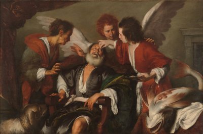 父の盲目を治すトビアス 作： Bernardo Strozzi