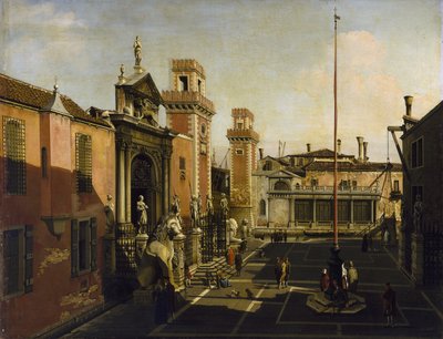 アーセナルへの入り口、ヴェネツィア、c。 1740年代 作： Bernardo after Bellotto