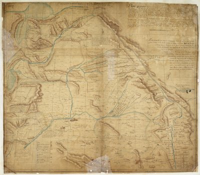ニューメキシコの大部分とアッパーカリフォルニアの一部の地図 作： Bernardo de Miera y Pacheco