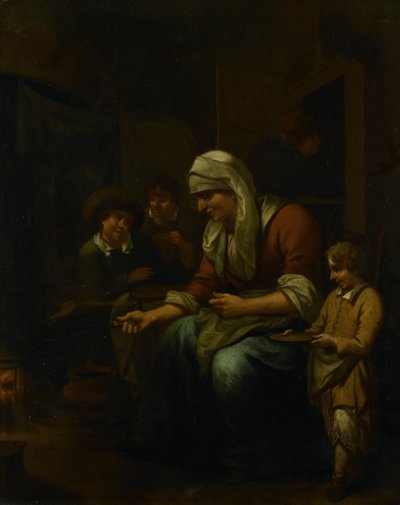 パンケーキを作る女性 作： Bernardus van Schijndel